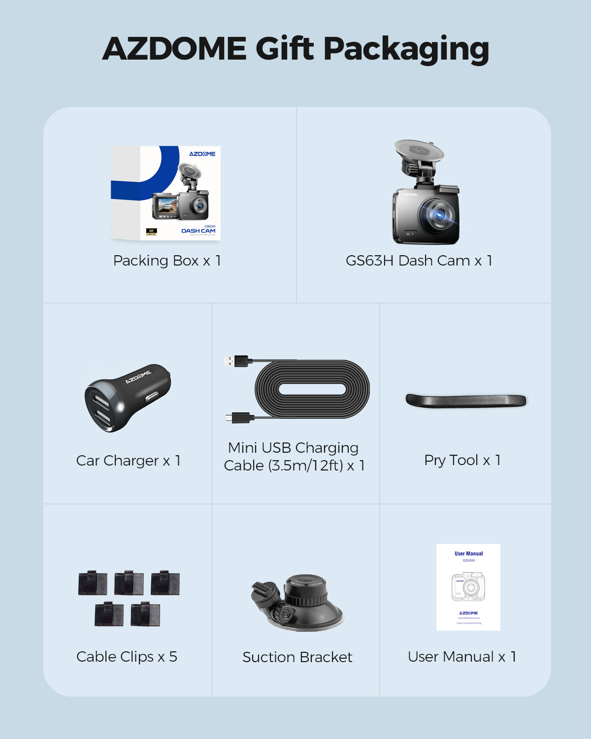 GS63H Pro 4K Car Dash Camera – WiFi, GPS, Night Vision & 24H Parking Mode